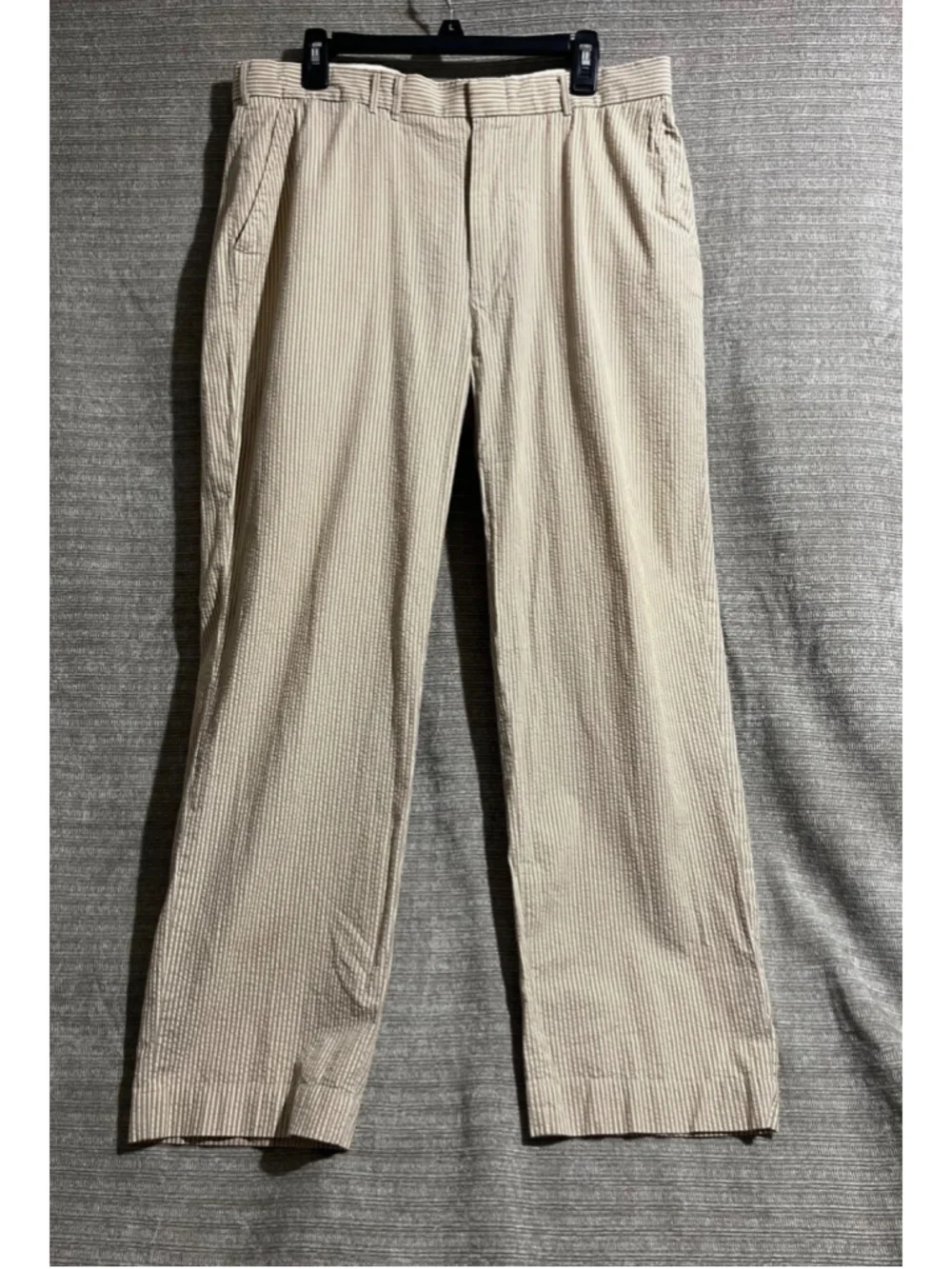 Vintage Polo Buckle Back Ralph Lauren Pants Men’s 38x30 Tan Seersucker Cotton